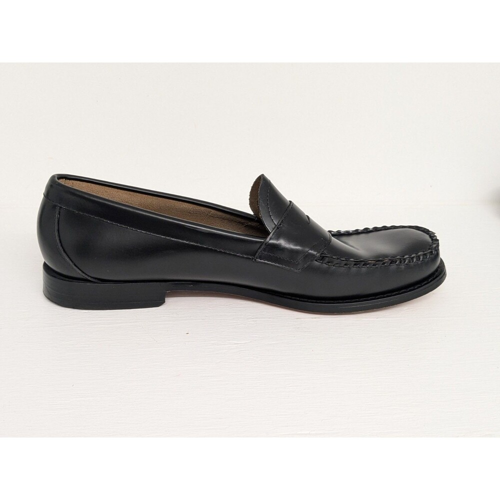 GH Bass Weejuns Logan Shoes Men's 13 D Black Leather Penny Loafers Moc Toe Dress - Picture 6 of 9